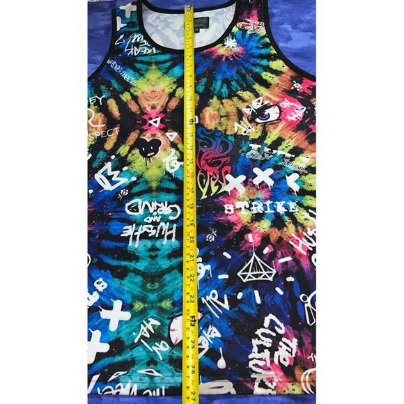 Fresh Prints of Bel-Air Graffiti Spray Paint Tie Dye Tank Top Medium - Picture 6 of 7